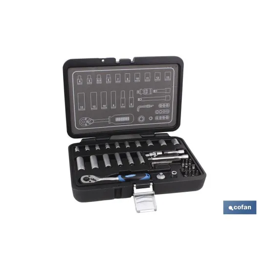 MALETIN 36 PCS PROFESIONAL VASOS 1/4