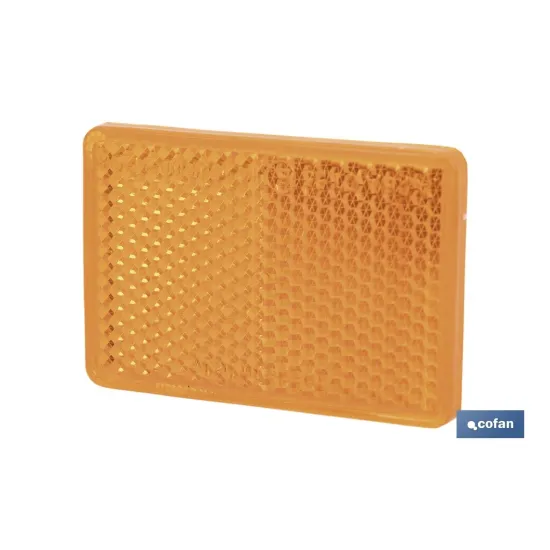 CATADIÓPTRICO RECTANGULAR ÁMBAR 56 X 39 MM CON ADHESIVO