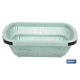 ESCURRIDOR RECTANGULAR EXTENSIBLE VERDE 50,5 X 24,5 X 11,5 CM
