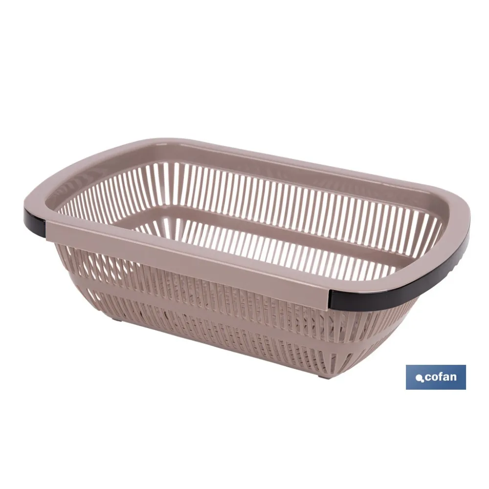 ESCURRIDOR RECTANGULAR EXTENSIBLE MARRÓN 50,5 X 24,5 X 11,5 CM