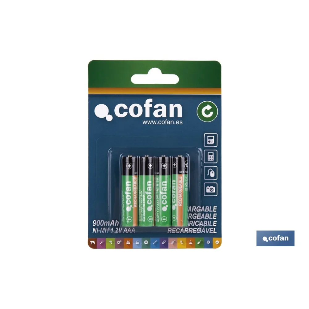 BLISTER 4 PILAS RECARGABLES AAA 900mAh