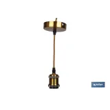 PORTALAMPARAS (cable+rosetón)  ORO E27 100X10CM
