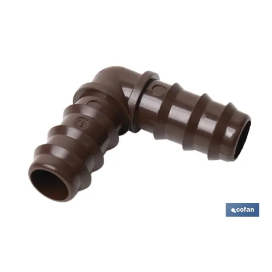 CONEXIÓN EN CODO Ø16MM (MARRÓN-MAX SEGUR. Venta unitaria