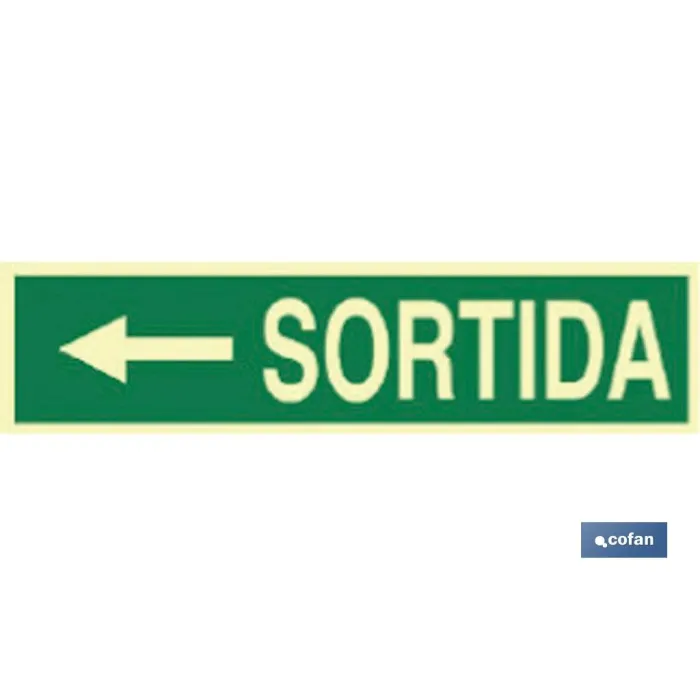 SEÑAL LUMINISCENTE 400X100MM.