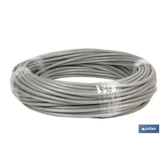 CABLE ACERO (4mm) 2X4MM  6X7+1 PLAST. (100 M)