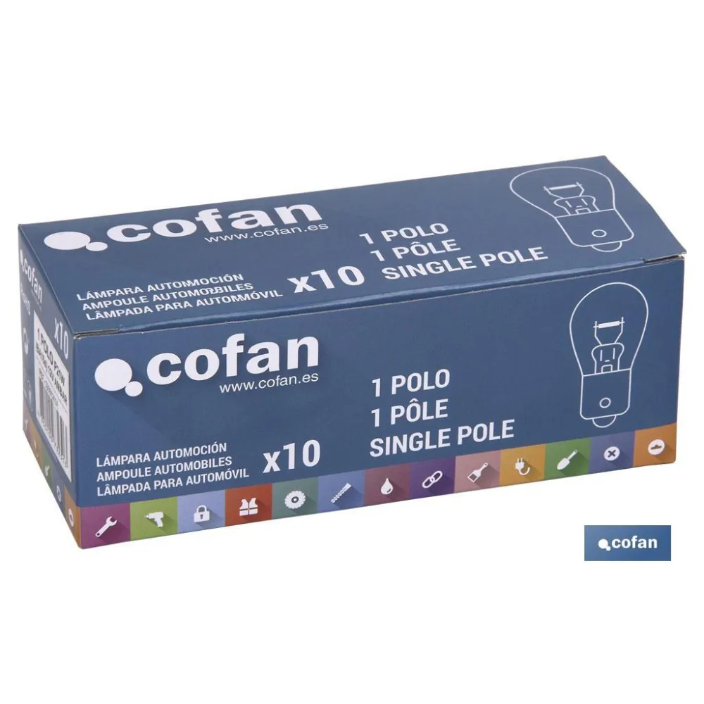 LÁMPARA COFAN P21W 12V (BA15s) ÁMBAR