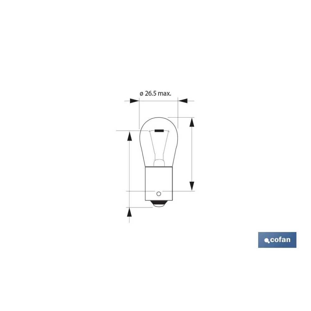LÁMPARA COFAN P21W 12V (BA15s) ÁMBAR