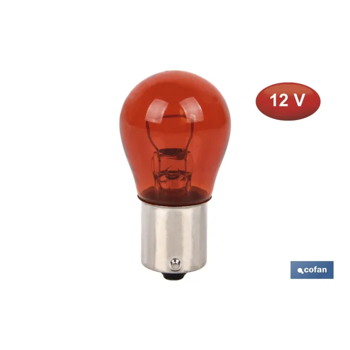 LÁMPARA COFAN P21W 12V (BA15s) ÁMBAR venta unitaria