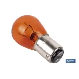LÁMPARA COFAN 2 POLOS ÁMBAR CENTRADA P21/5W (BAY15d) 12V