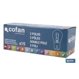 LÁMPARA COFAN 2 POLOS ÁMBAR DESCENTRADA P21/5W (BAZ15d) 12V