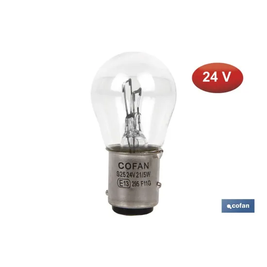 LÁMPARA COFAN 2 POLOS P21/5W (BA15d) 24V