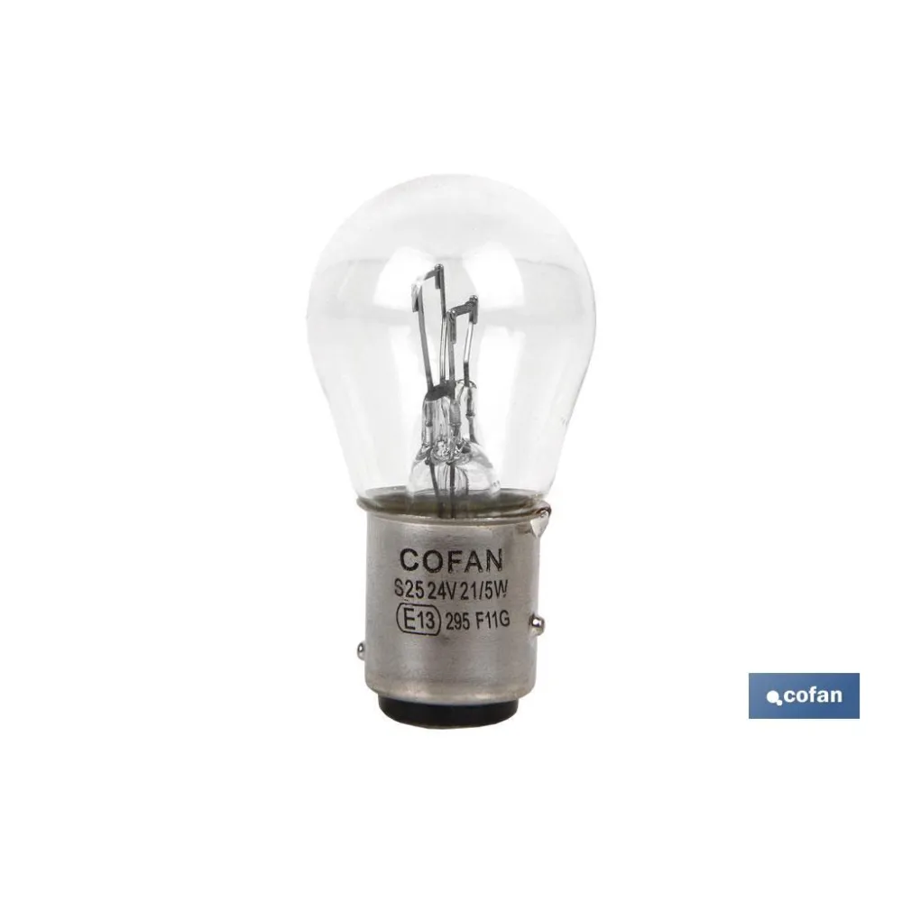 LÁMPARA COFAN 2 POLOS P21/5W (BA15d) 24V venta unitaria