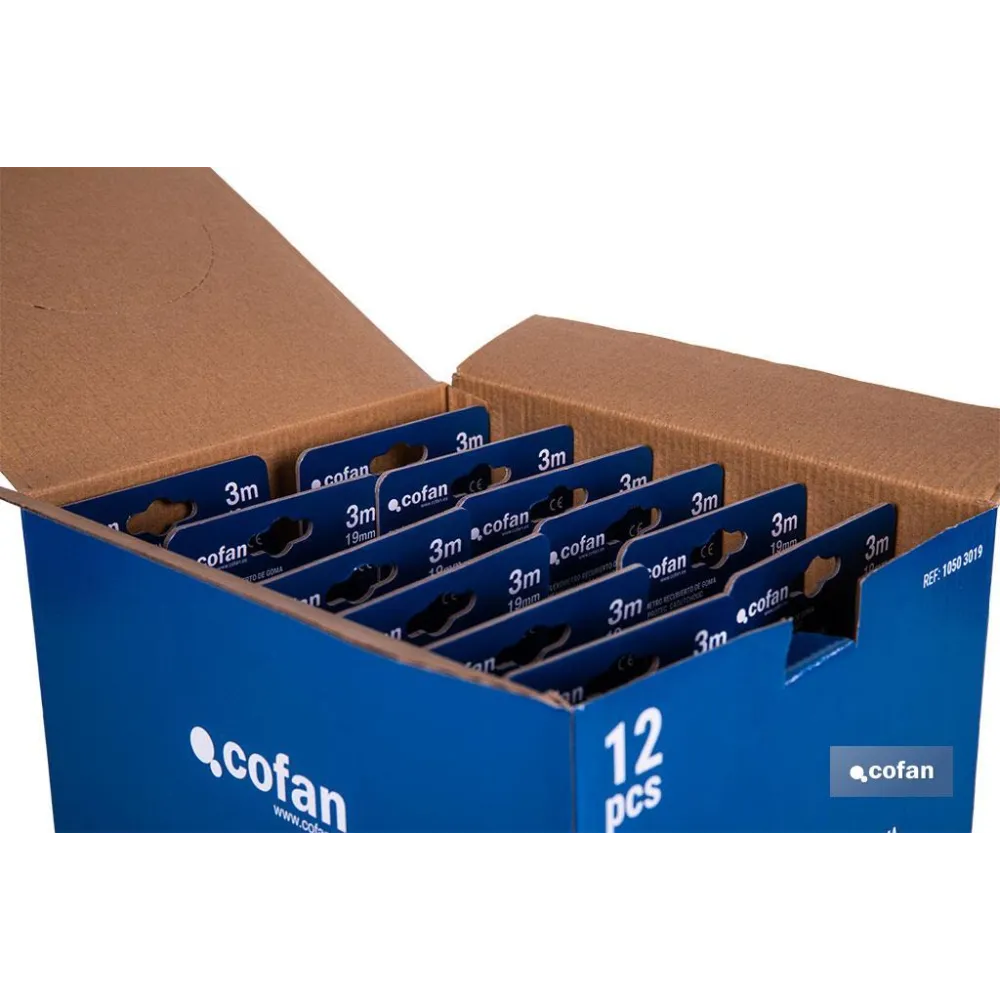 EXPOSITOR DE FLEXÓMETROS CON PROTECCIÓN DE GOMA 19 MM X 3 M 12 UDS.