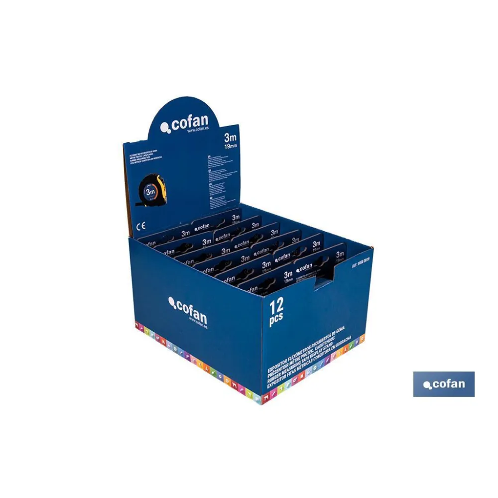 EXPOSITOR DE FLEXÓMETROS CON PROTECCIÓN DE GOMA 19 MM X 3 M 12 UDS.