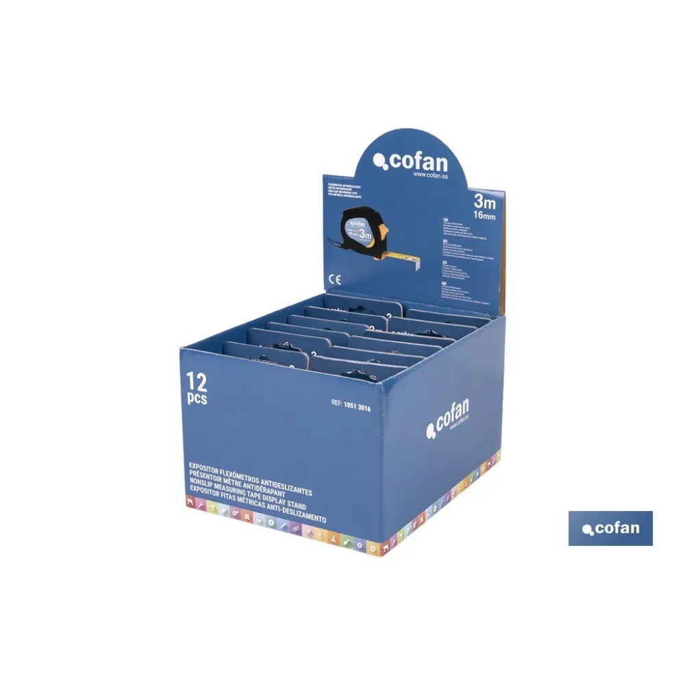 EXPOSITOR DE FLEXÓMETROS ANTIDESLIZANTES 16 MM X 3 M 12 UDS.
