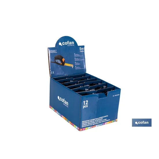 EXPOSITOR DE FLEXÓMETROS ANTIDESLIZANTES 19 MM X 5 M 12 UDS.