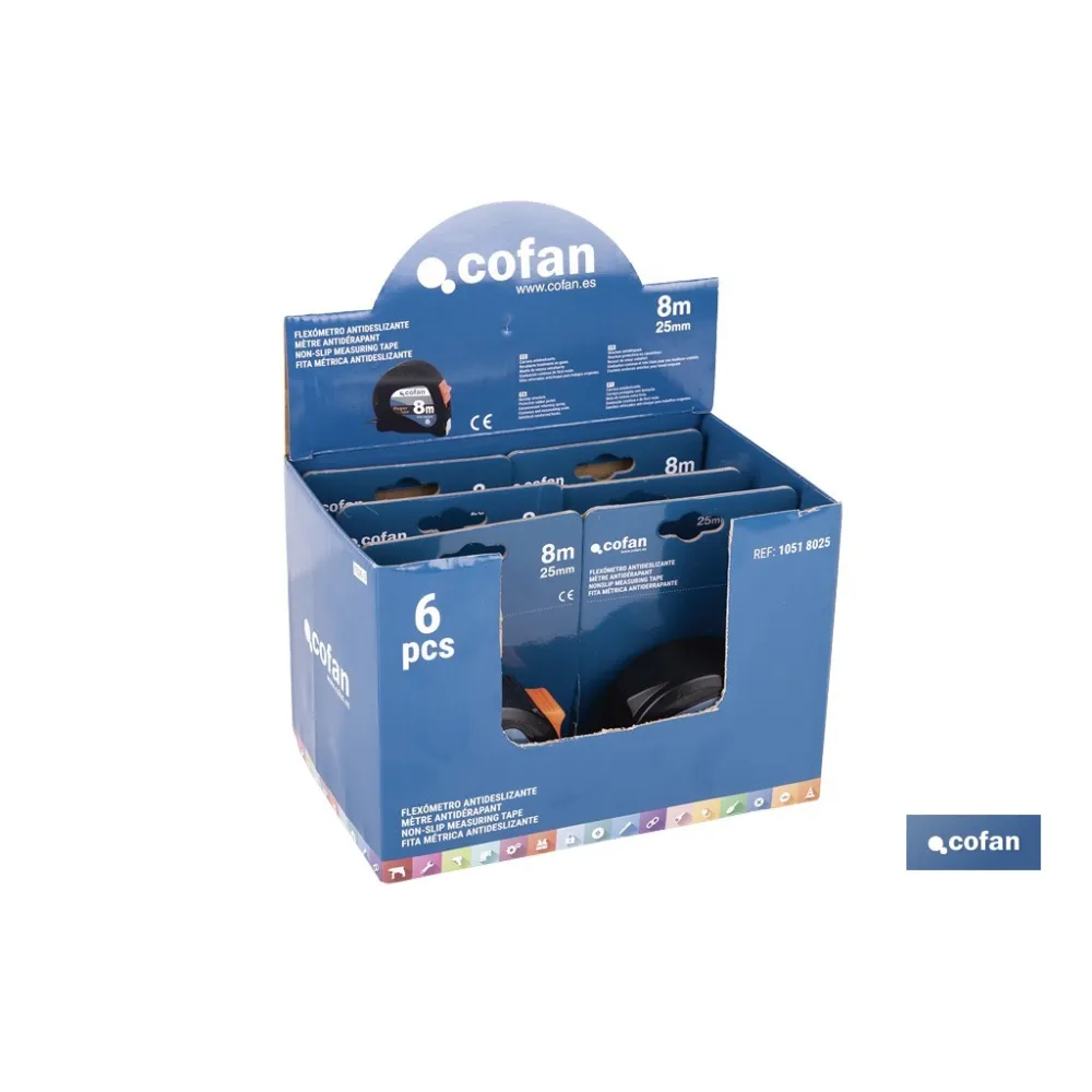 EXPOSITOR DE FLEXÓMETROS ANTIDESLIZANTES 25 MM X 8 M 6 UDS.