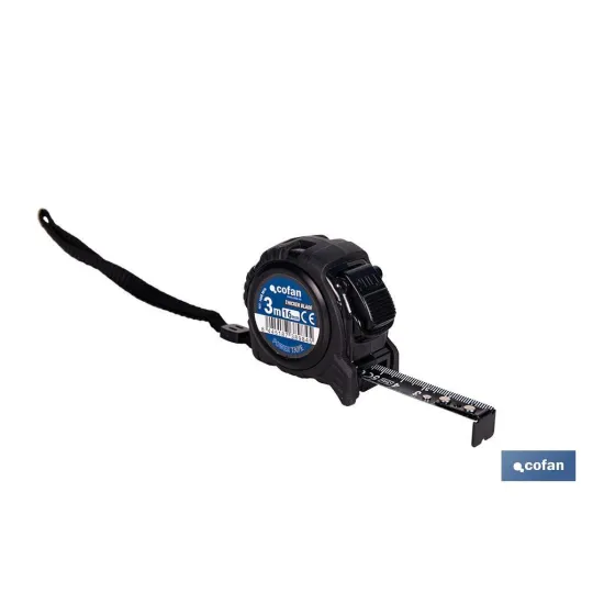 EXPOSITOR FLEXÓMETRO HOJA NEGRA DOBLE CARA 16 MM X 3 M 12 UDS.