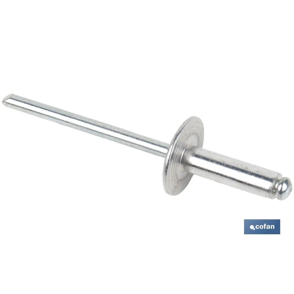 REMACHE ALUMINIO ALA ANCHA D-12  4 X 16 MM