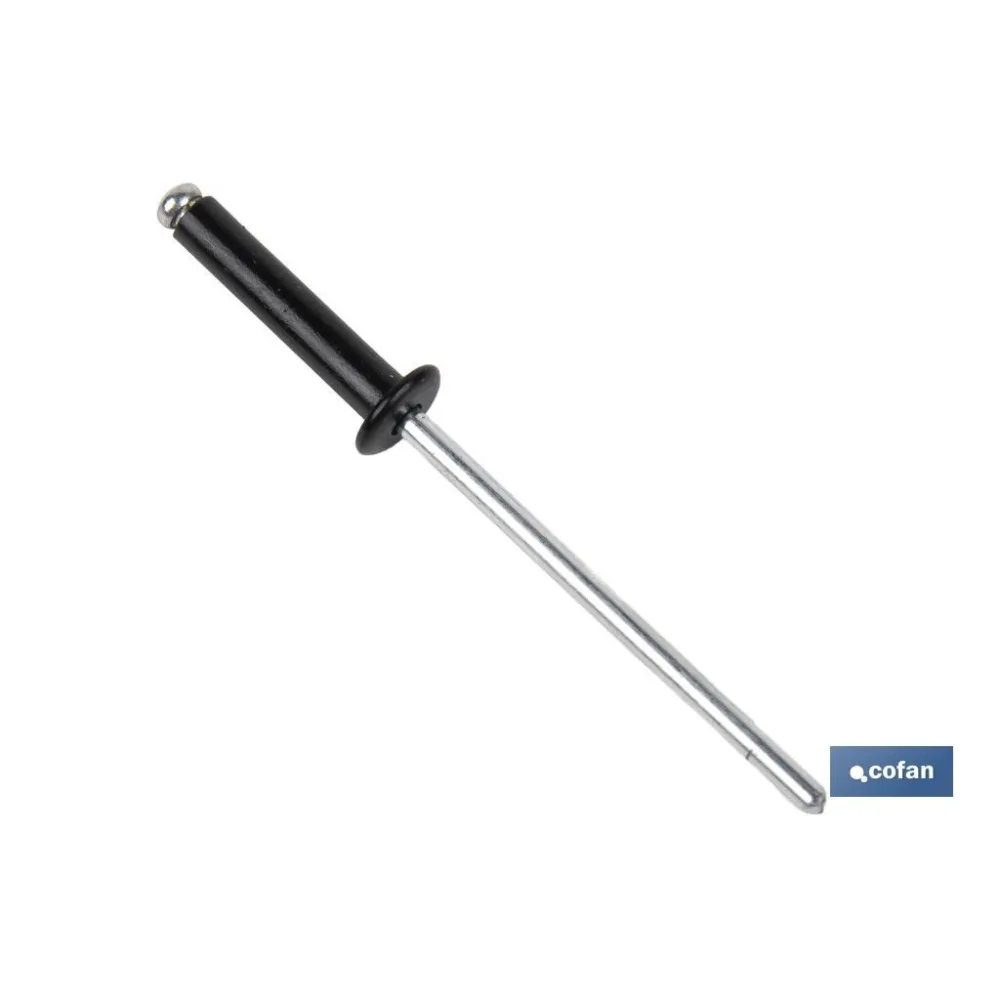 REMACHE ALUMINIO NORMAL NEGRO 4 X 12 MM