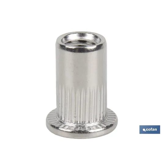 TUERCAS REMACHABLES RANURADAS ANCHAS INOX A-2 M6