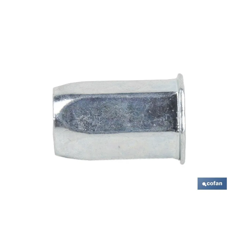TUERCAS REMACHABLES HEXAGONAL CABEZA REDUCIDA ACERO M6