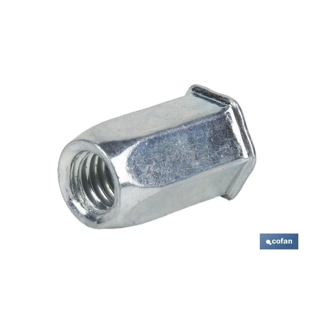 TUERCAS REMACHABLES HEXAGONAL CABEZA REDUCIDA ACERO M6