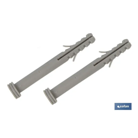 SET DE 2 PCS. PARA SANITARIO WC TACO LARGO 6 X 80 MM INOX.