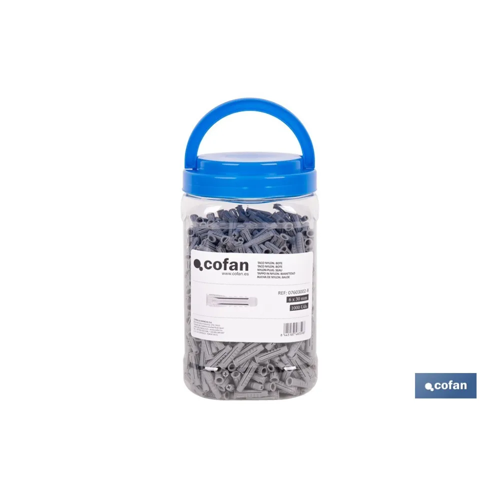 TACO NYLON PA-6 M-6X30 BOTE DE 1.000 UDS.