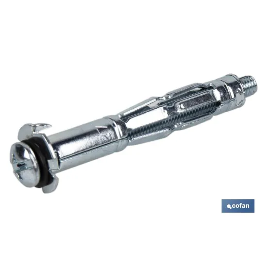 ANCLAJE METÁLICO PARA MATERIALES HUECOS MÁX. 30 MM TORNILLO M4 X 47 MM Ø8 MM