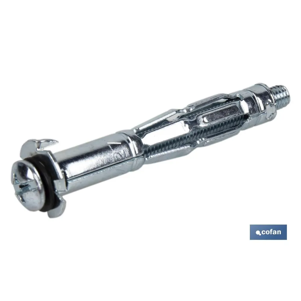 ANCLAJE METÁLICO PARA MATERIALES HUECOS MÁX. 55 MM TORNILLO M5 X 72 MM Ø10 MM