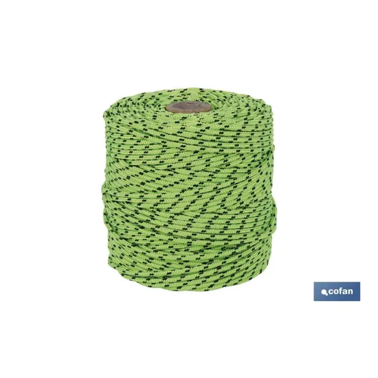 CORDÓN TRENZADO HIPPIE VERDE/NEGRO 3MM X 100 M