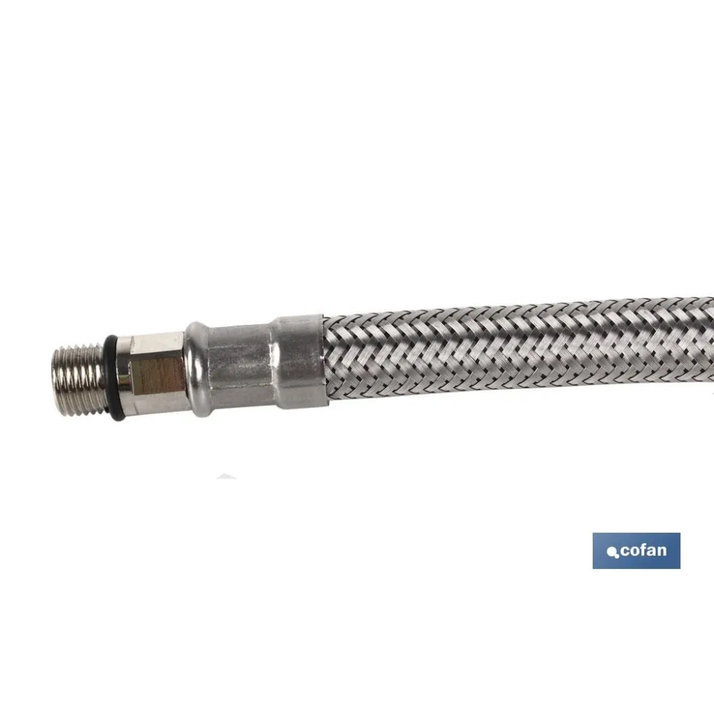 CONEXIÓN FLEXIBLE INOX M10x1 - H1/2 35 CM.
