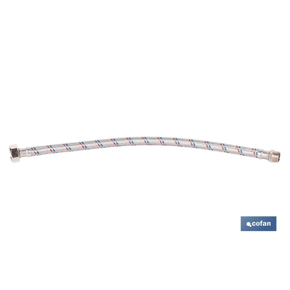 CONEXIÓN FLEXIBLE INOX PARA TERMO M1/2 - H3/4 50 CM.