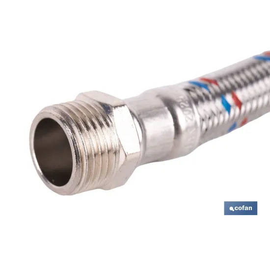 CONEXIÓN FLEXIBLE INOX PARA TERMO M1/2 - H3/4 50 CM.