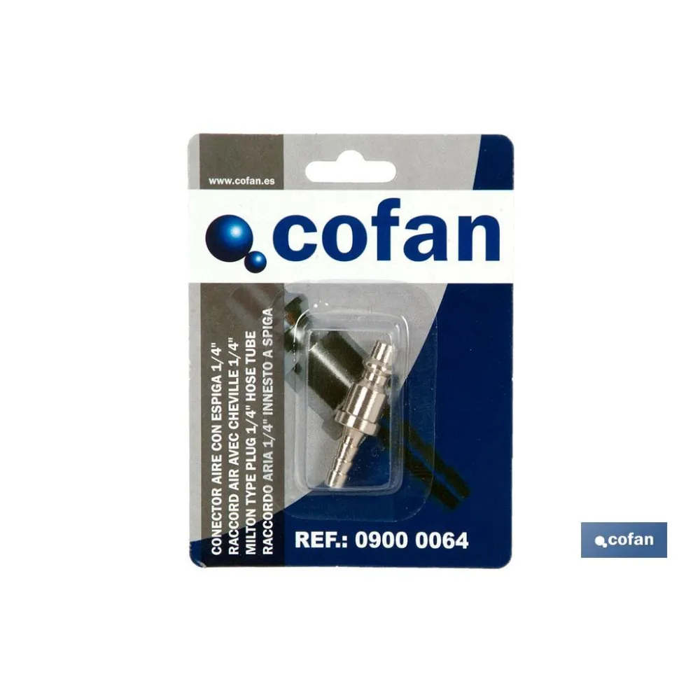 CONECTOR AIRE CON ESPIGA TUBO 8 MM