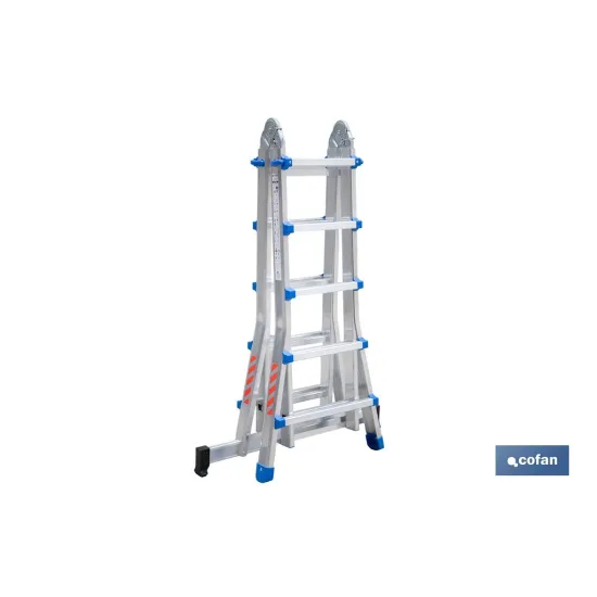 ESCALERA PLUS ALUMINIO MULTIPOSICIÓN 4 x 5 PELDAÑOS Y 4,83 M