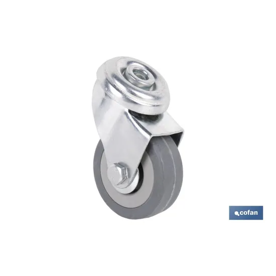 RUEDA GOMA/GRIS PASANTE Ø50X18MM
