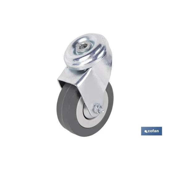 RUEDA GOMA/GRIS PASANTE Ø65X21MM