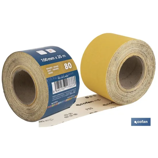 ROLLO LIJA DE PAPEL 100 X 25 M. G.80