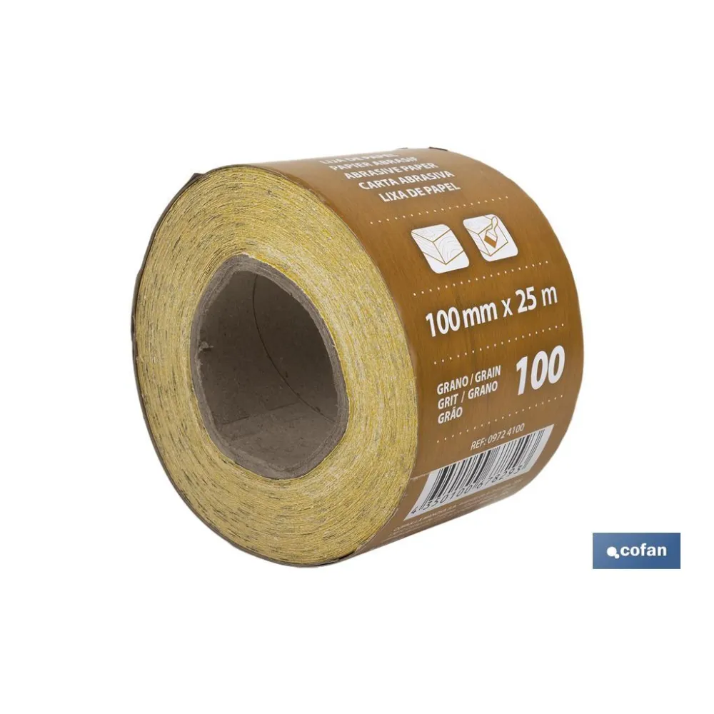 ROLLO LIJA DE PAPEL 100 X 25 M. G.100