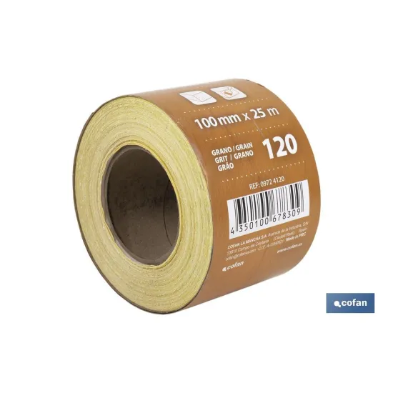 ROLLO LIJA DE PAPEL 100 X 25 M. G.120