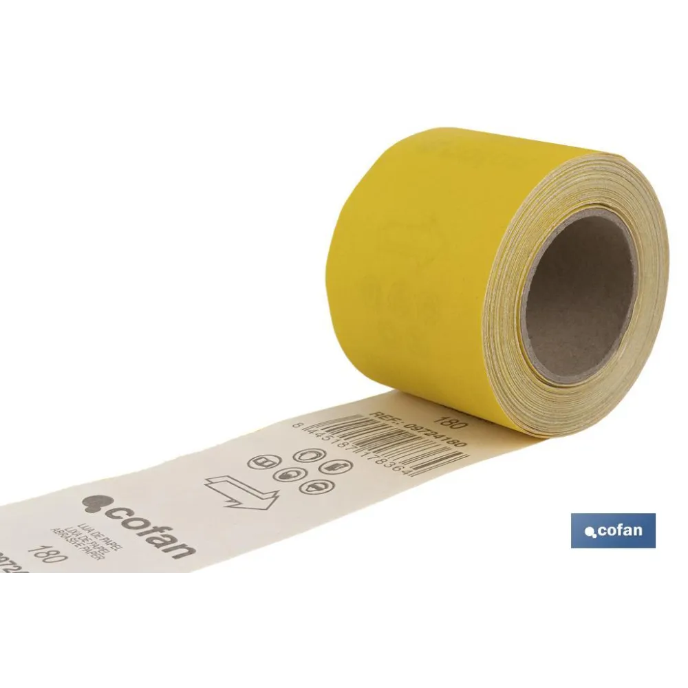 ROLLO LIJA DE PAPEL 100 X 25 M. G.180