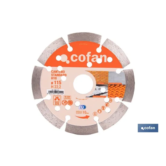 DISCO DIAMANTE CANTERO STANDARD H-10mm, 115mm