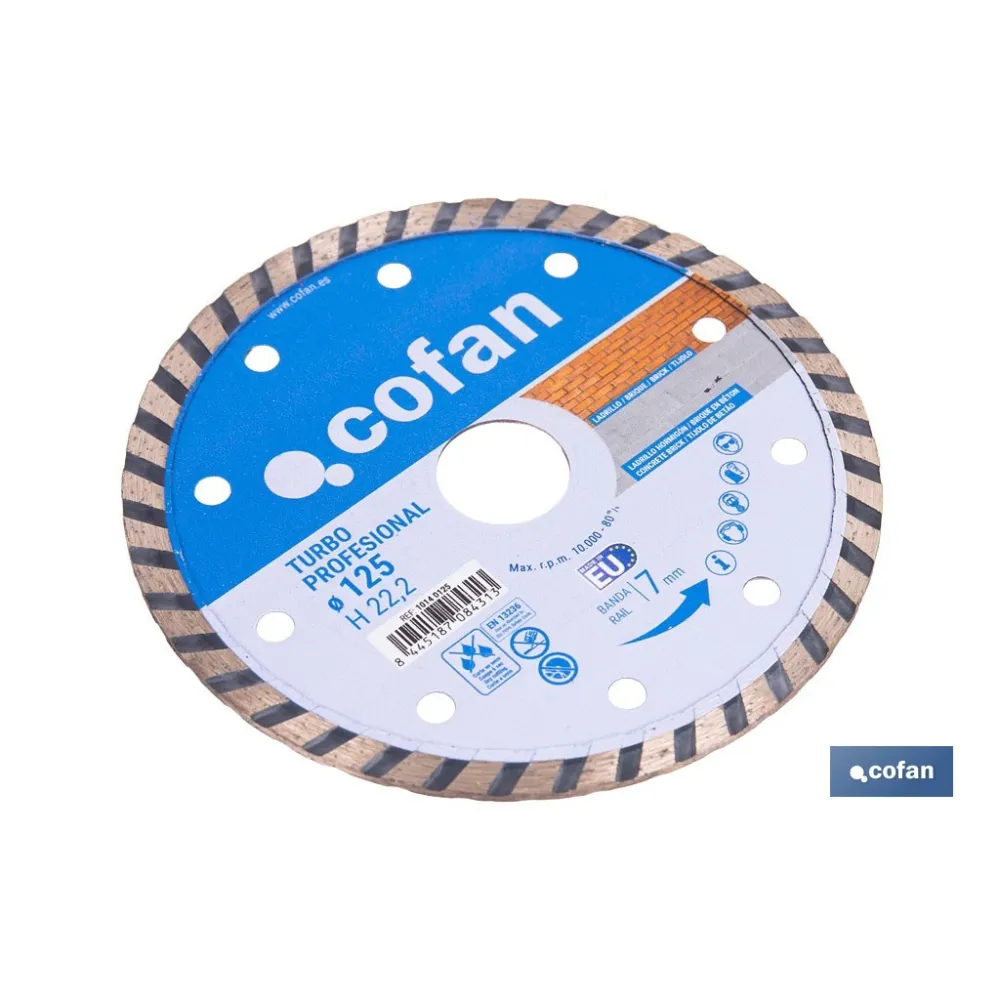 DISCO DIAM.TURBO PROFESIONAL 125MM.