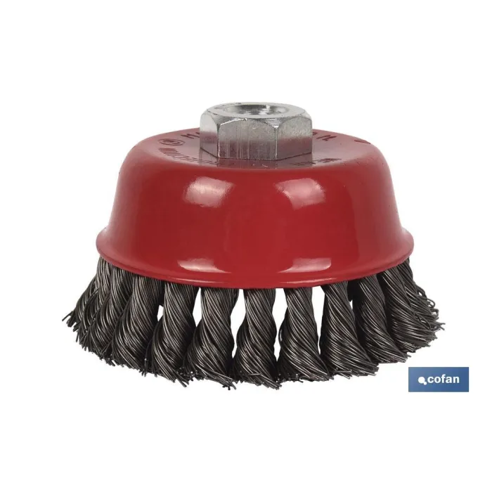 CEPILLO COPA TRENZADO M14 Ø100 ACERO 0.5mm