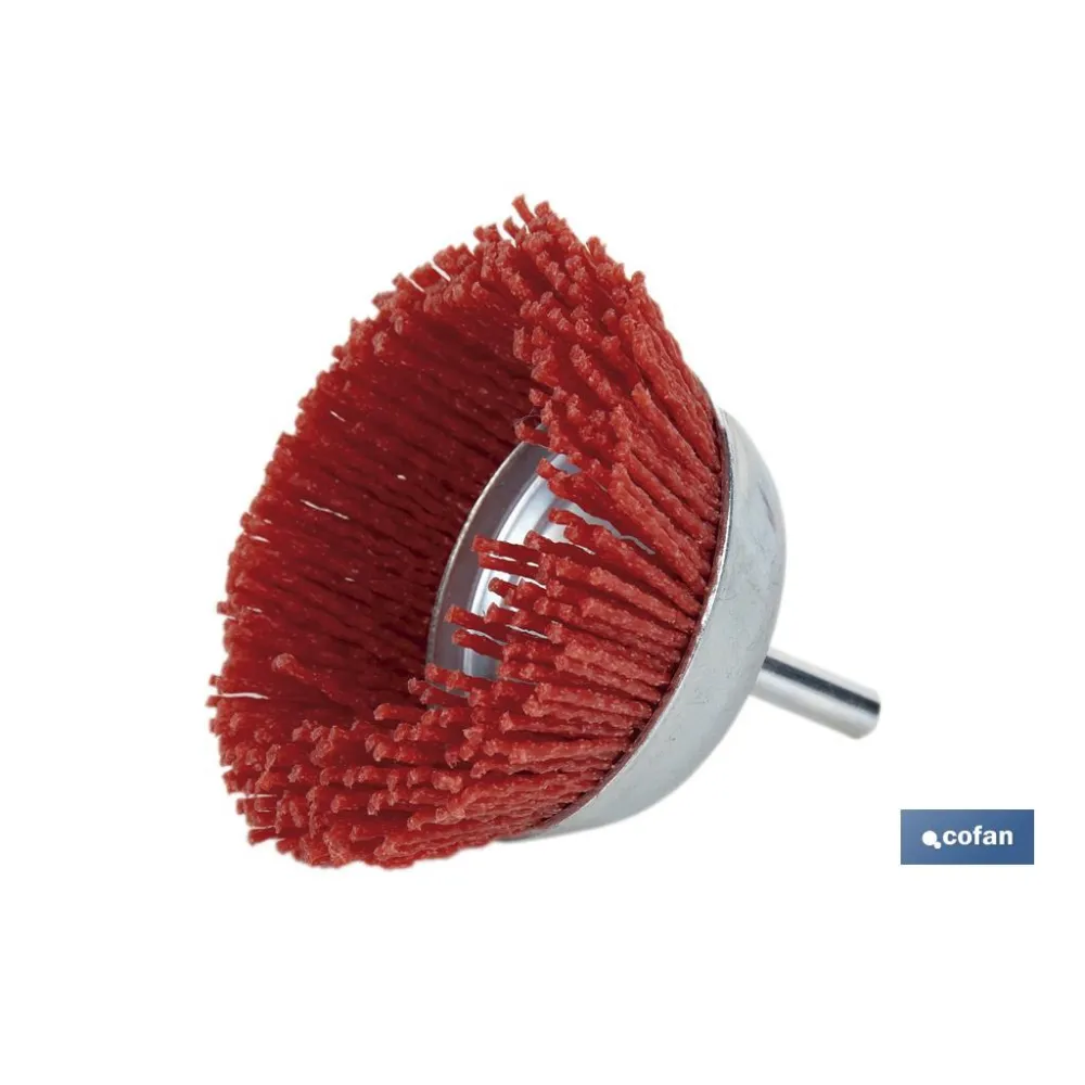 CEPILLO COPA DE NYLON 6 MM X Ø75