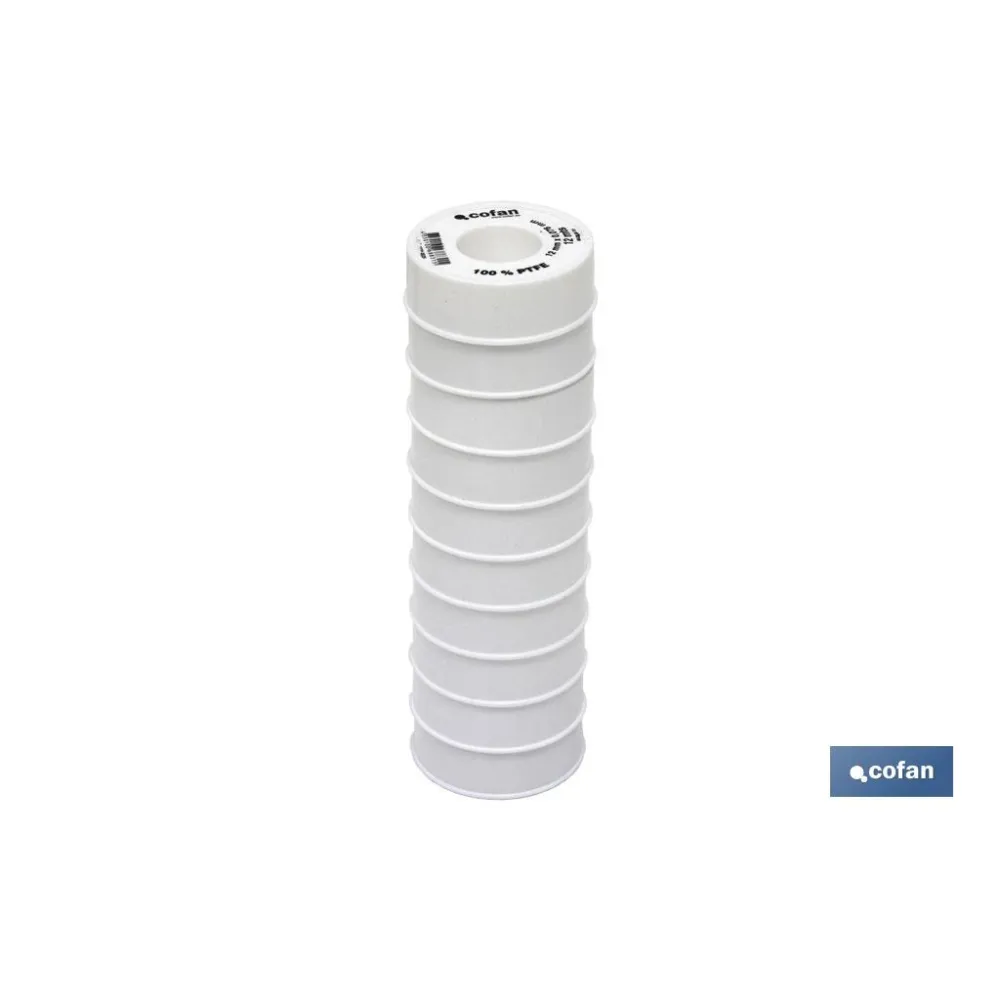 ROLLO 12 MTS CINTA PTFE DE 12mm X 0,076mm venta unitaria