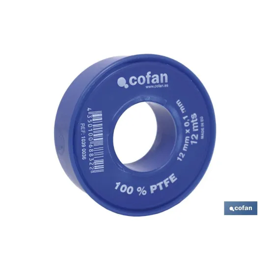 ROLLO 12 MTS CINTA PTFE DE 12mm X 0,10mm