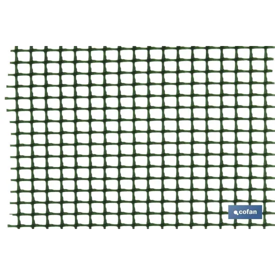 MALLA PLAST. CUADRADA JARDIN 5mm VERDE 1x25m